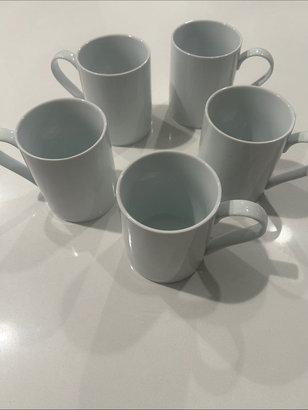 Williams Sonoma Open Kitchen White Ceramic Coffee Mugs - Set of 5